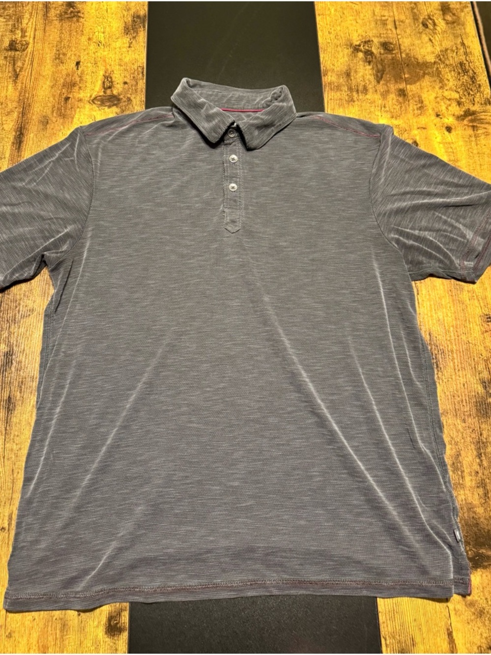 Tommy Bahama Gray Textured Polo Shirt Mens Large Casual Island Style - Picture 1 of 6